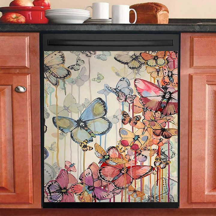 The Flying Up Watercolor Butterflies NI2302194YC Decor Kitchen Dishwasher Cover