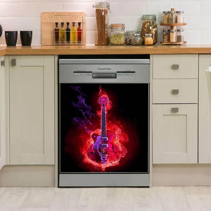 Guitar Fire Electric TH1111329CL Decor Kitchen Dishwasher Cover