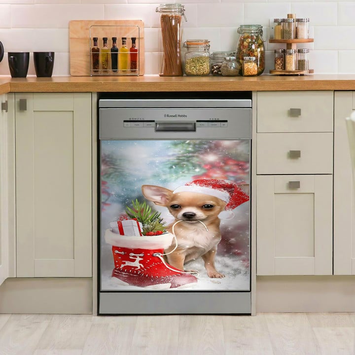 Chihuahua Celebrate Xmas NI3009068DD Decor Kitchen Dishwasher Cover