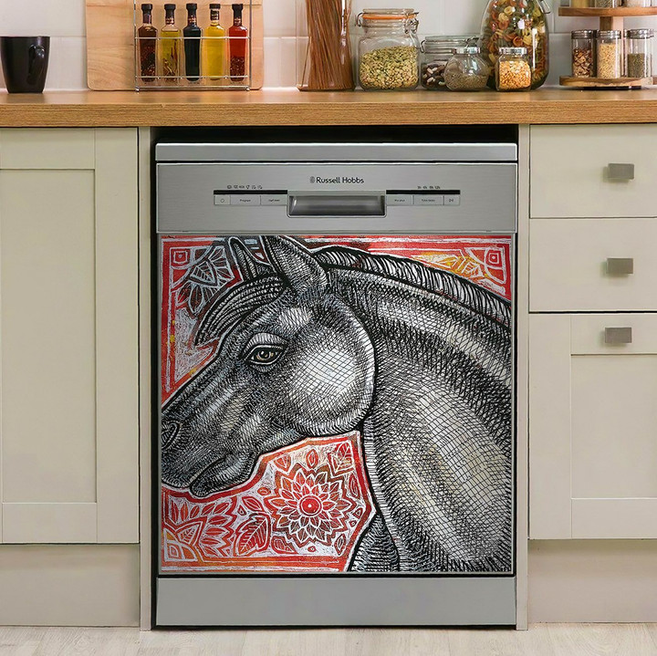 Beautiful Pony Horse NI0611014KL Decor Kitchen Dishwasher Cover