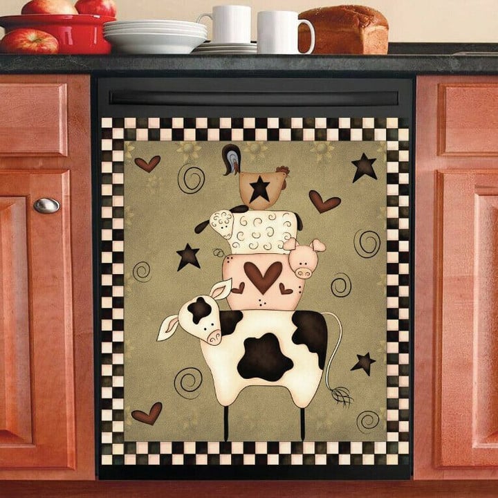 Prim Stacked Farm Animals NC1111294CL Decor Kitchen Dishwasher Cover