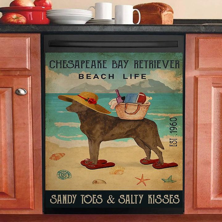 Beach Life Sandy Toes Chesapeake Bay Retriever NI2410011KL Decor Kitchen Dishwasher Cover