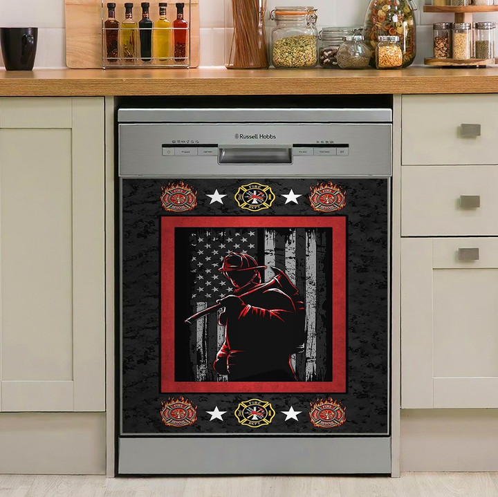 Firefighter American Flag NI1010105KL Decor Kitchen Dishwasher Cover