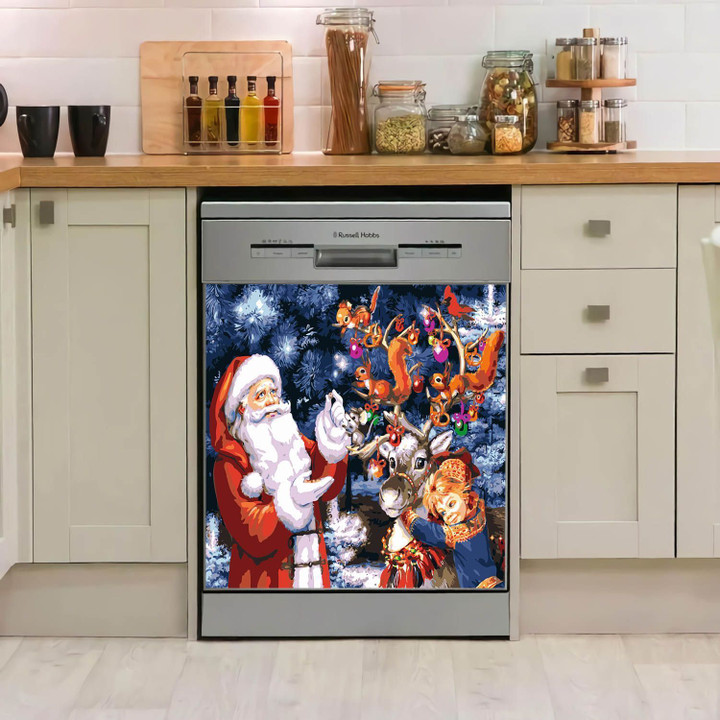 Santa Claus TH1911083CL Decor Kitchen Dishwasher Cover