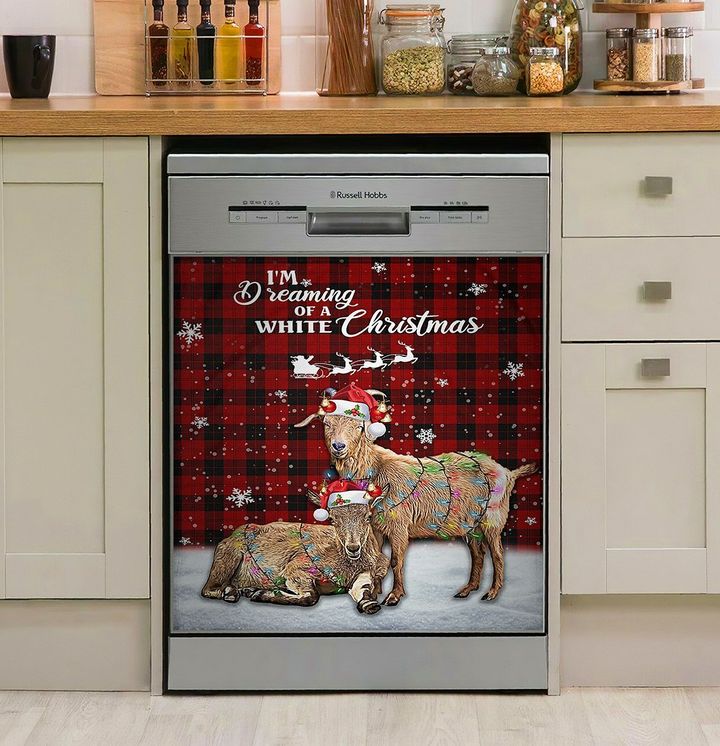 Dreaming White Christmas Goat NI0810043DD Decor Kitchen Dishwasher Cover