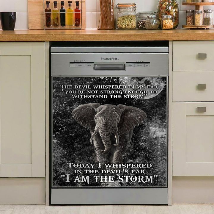 Elephant And Moon I Am The Storm NI0610077KL Decor Kitchen Dishwasher Cover