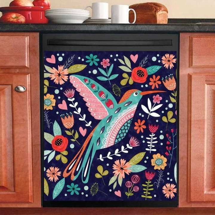Bohemian Folk Art Bird And Flowers TH0510084CL Decor Kitchen Dishwasher Cover