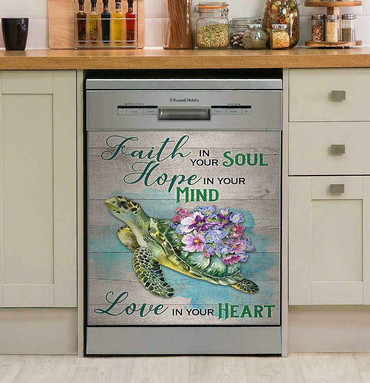 Turtle Faith Hope Love NI1411045DD Decor Kitchen Dishwasher Cover