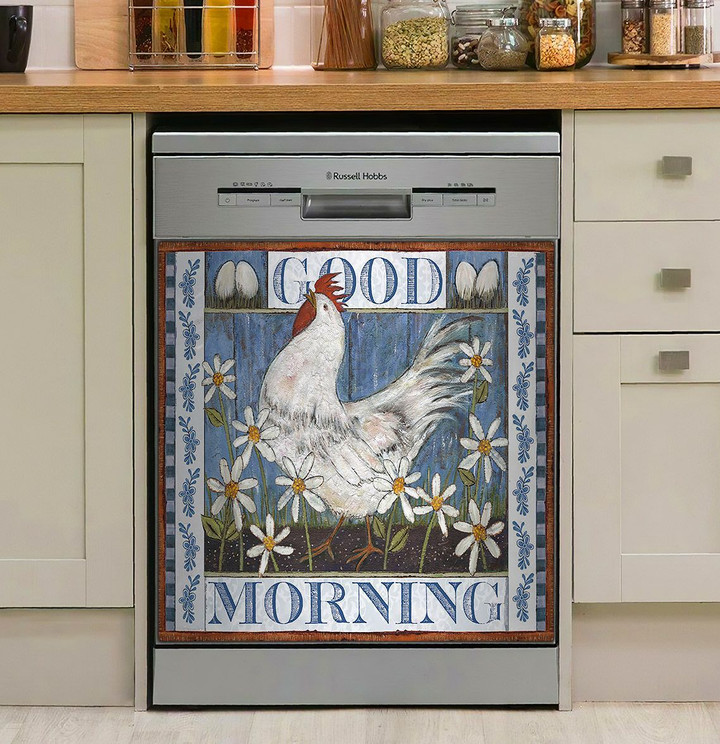 Rooster Good Morning NI2711263NT Decor Kitchen Dishwasher Cover