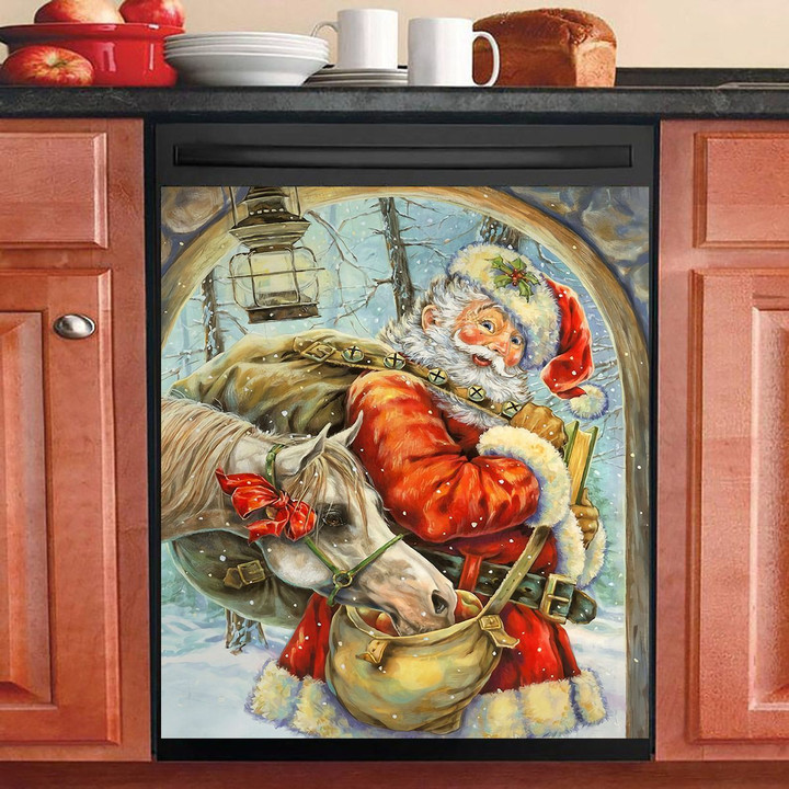 Christmas Santa And White Horse NI1911028KL Decor Kitchen Dishwasher Cover
