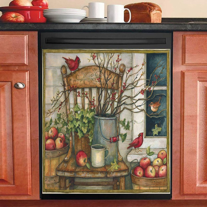 Porch Chair With Apple And Cardinal NI1501169YC Decor Kitchen Dishwasher Cover
