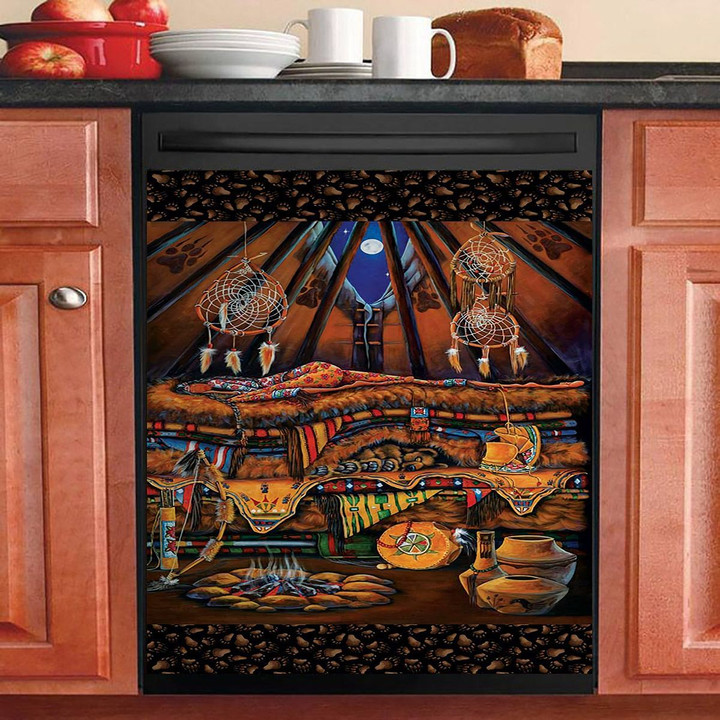 Bear Native American NI2710009TT Decor Kitchen Dishwasher Cover
