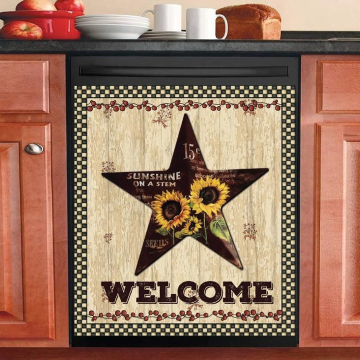 Sunflower Brown Barn Star TH0510274CL Decor Kitchen Dishwasher Cover