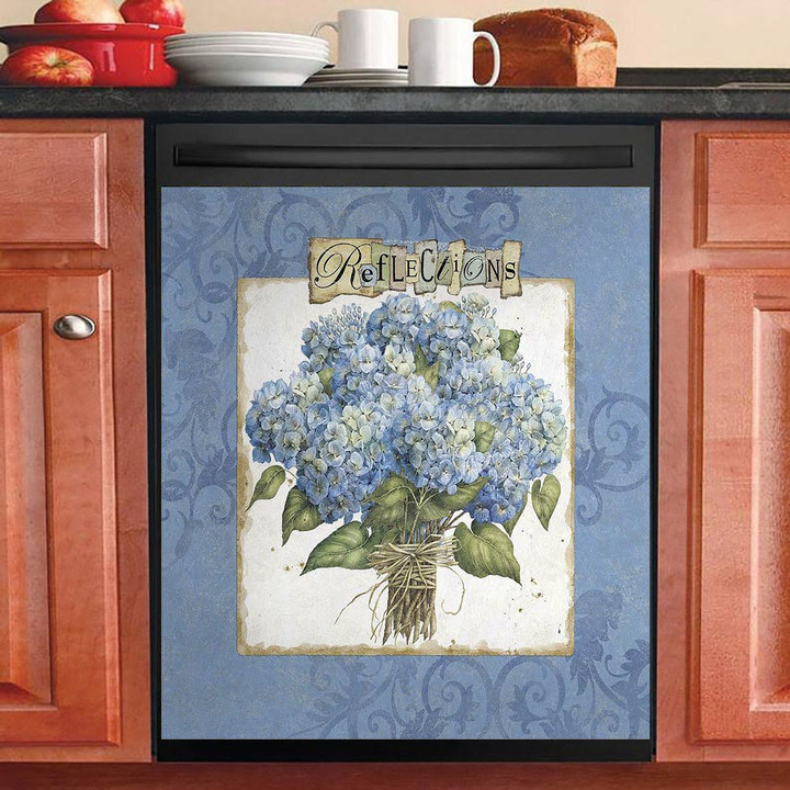 Blue Hydrangea Vintage NI2601050YC Decor Kitchen Dishwasher Cover
