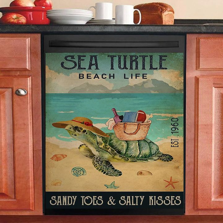 Beach Life Sandy Toes Sea Turtle NI2410014KL Decor Kitchen Dishwasher Cover
