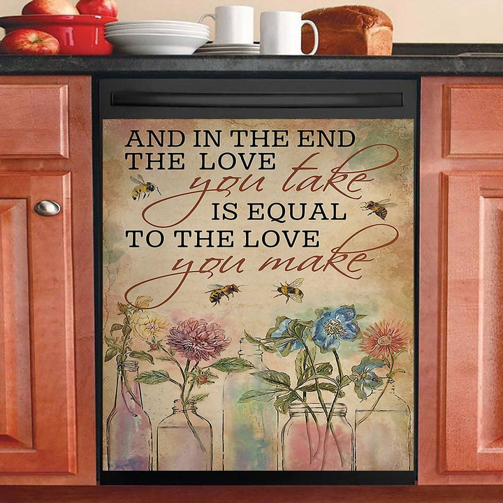 Love Equal Bee And Flower NI1212083KL Decor Kitchen Dishwasher Cover
