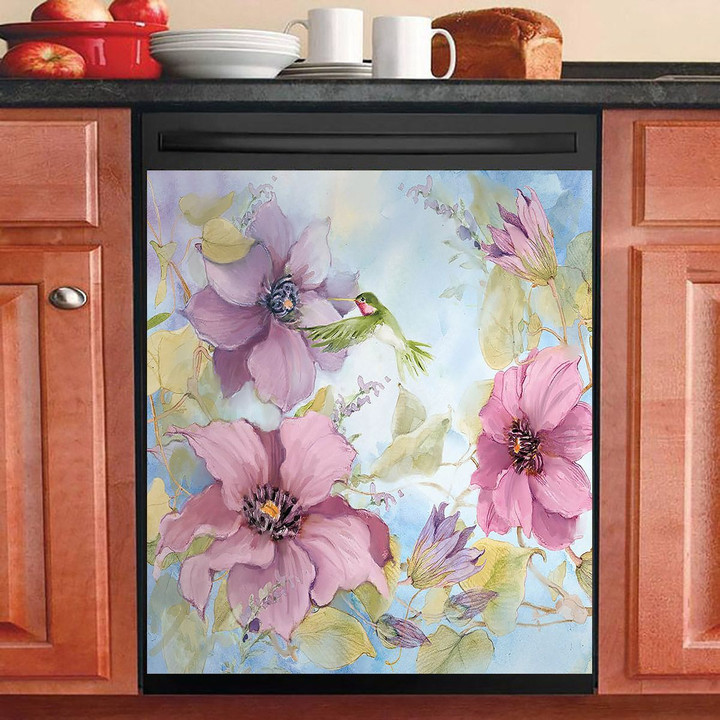 Clematis And Hummingbird NI0112061NT Decor Kitchen Dishwasher Cover
