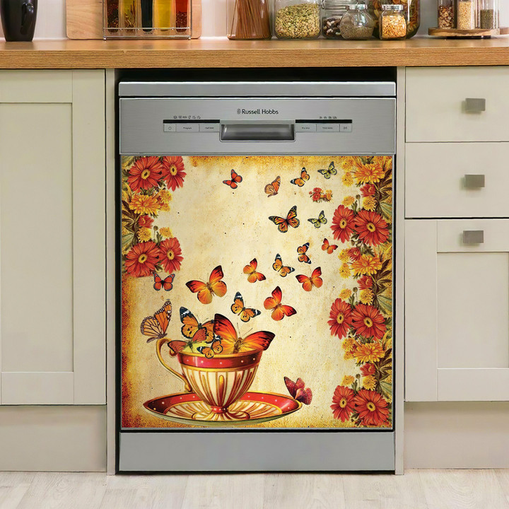 Butterfly Floral Garden TH2410060CL Decor Kitchen Dishwasher Cover