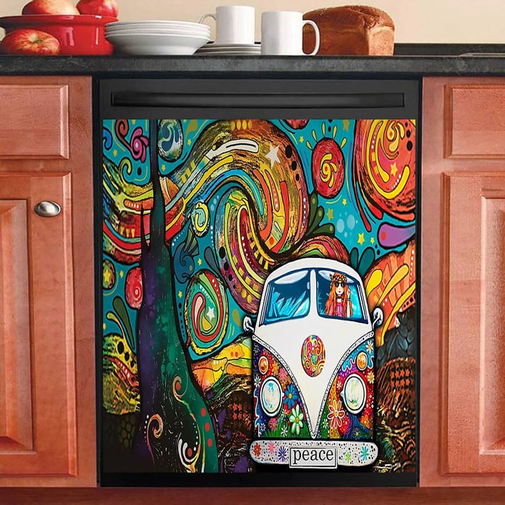 Hippie Van NI2801052YB Decor Kitchen Dishwasher Cover