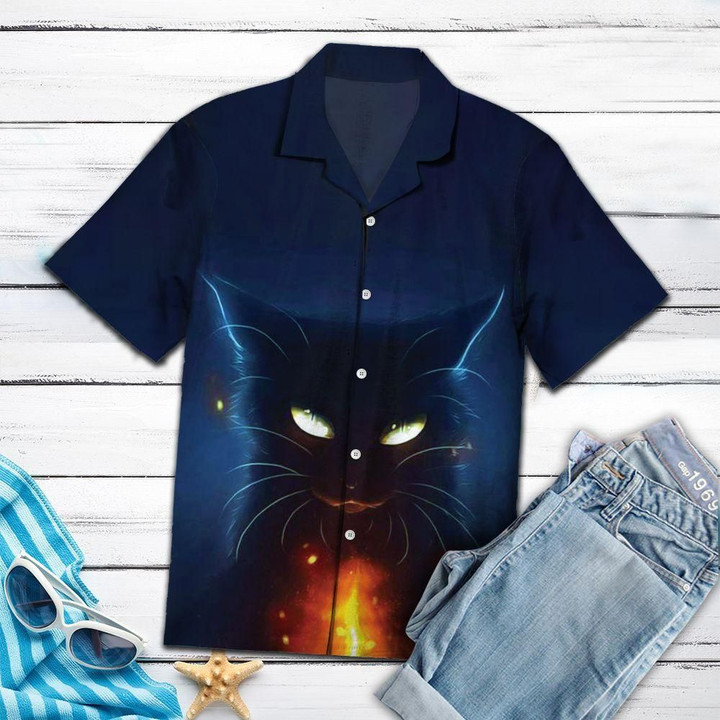 Amazing Black Cat YQ1203489CL Button Up Shirt