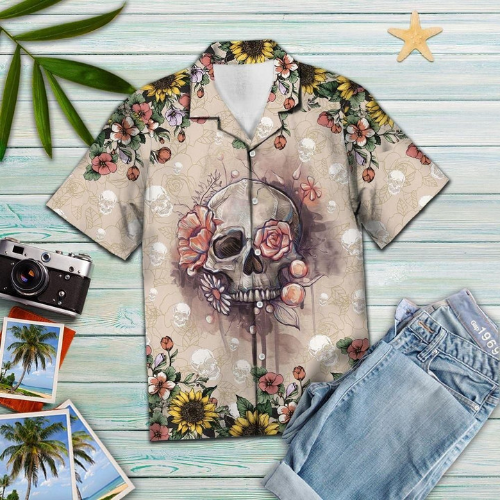 Skull Flower YQ1203262CL Button Up Shirt