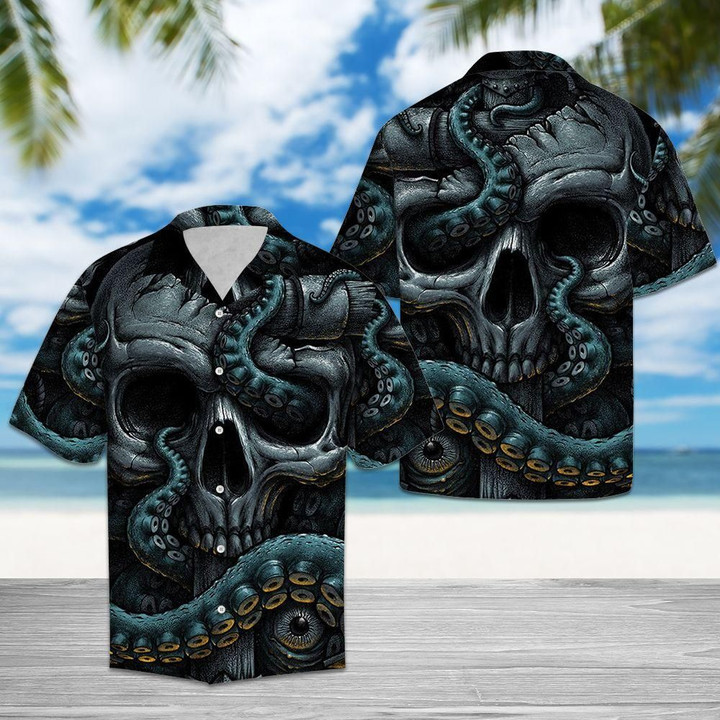 Octopus Skull YQ1203458CL Button Up Shirt