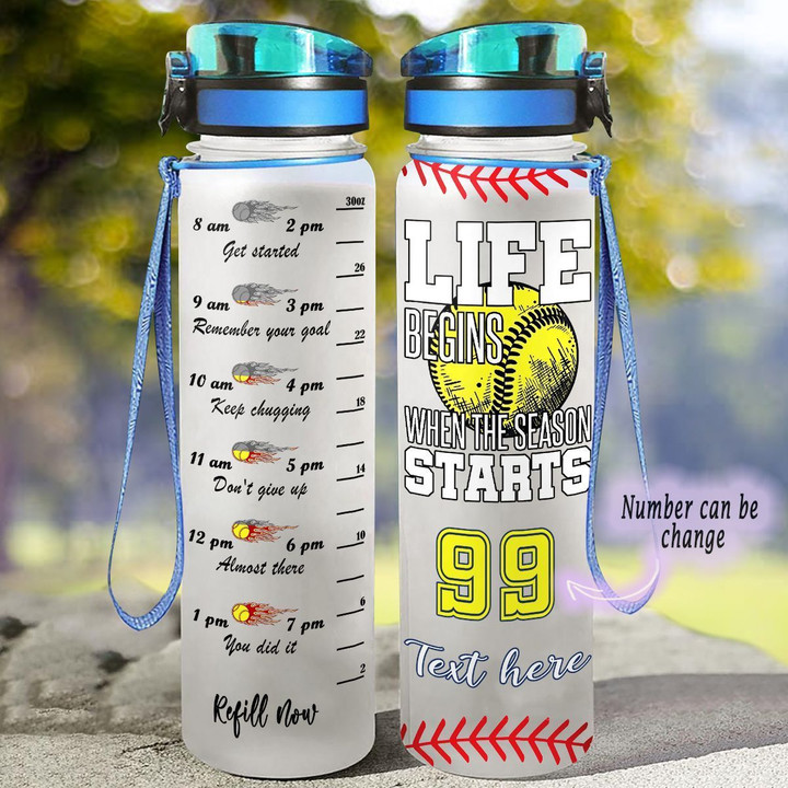Personalized Baseball When The Season Starts YW1103644CL Water Tracker Bottle