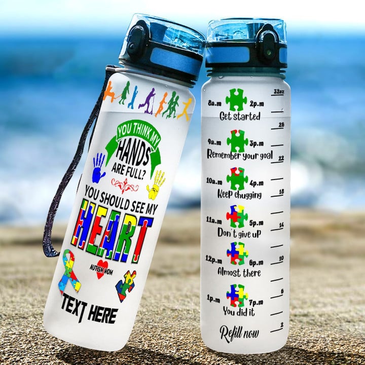 Personalized Autism Mom YW1103583CL Water Tracker Bottle