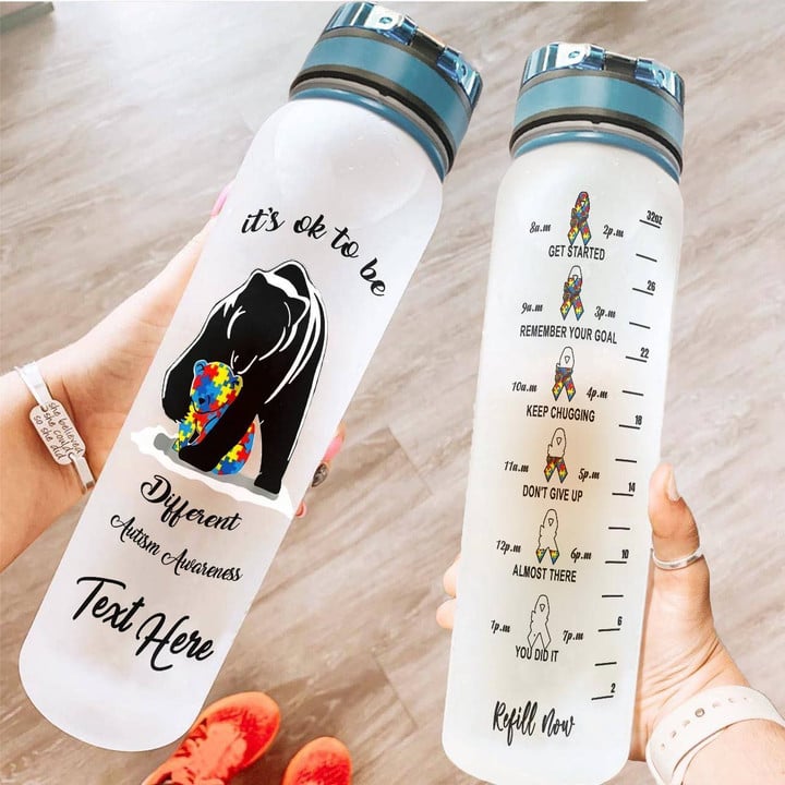 Personalized Autism Mama Bear YW1103589CL Water Tracker Bottle