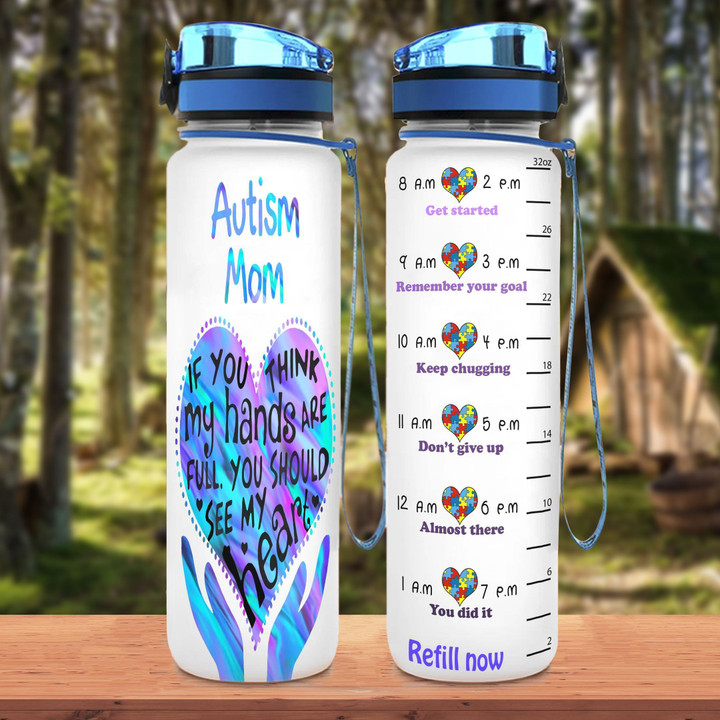Personalized Autism Mom YW1103578CL Water Tracker Bottle