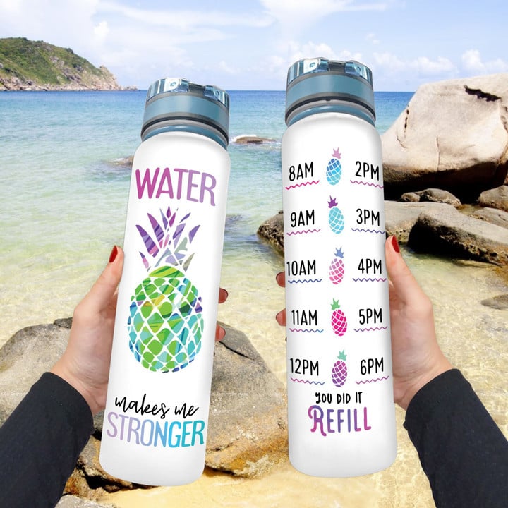 Personalized Beach Pineapple YW1103671CL Water Tracker Bottle