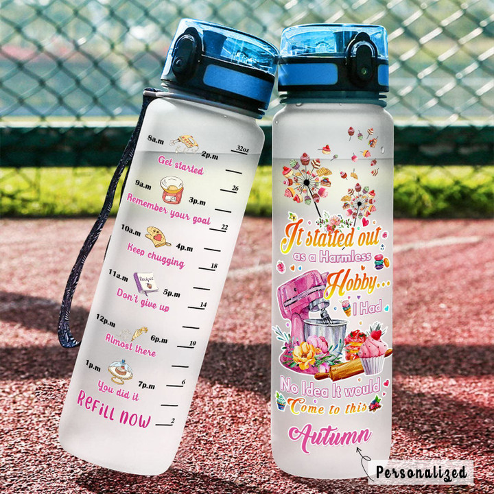 Personalized I Am A Baking Addict YW1103609CL Water Tracker Bottle
