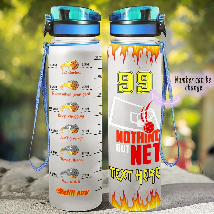 Personalized Basketball Nothing But Net YW1103657CL Water Tracker Bottle