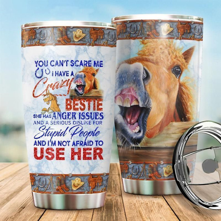 Personalized  You Cant Scare Me! Horse XL1203087CL Tumbler