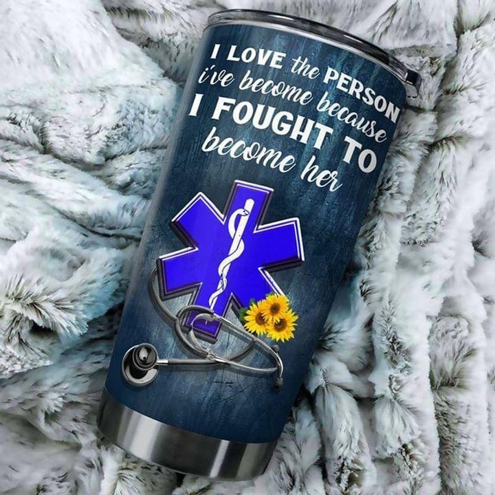 Personalized Sunflower I Love The Person I Have Become Because I Fought To Become Her YW1301141CL Tumbler