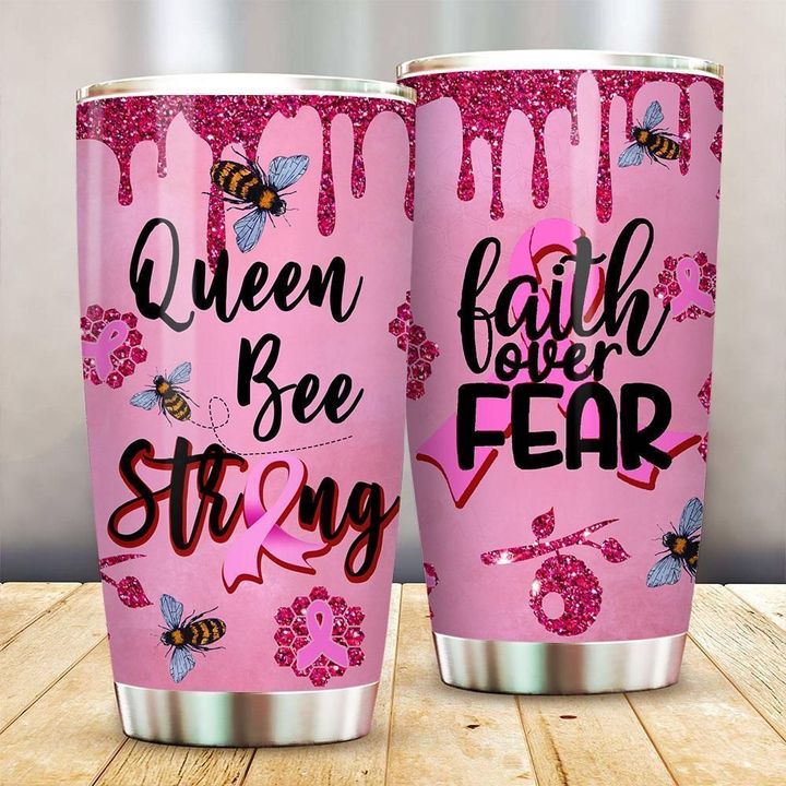 Personalized Queen Bee Strong Breast Cancer Awareness Breast Cancer Awareness YQ2202631CL Tumbler