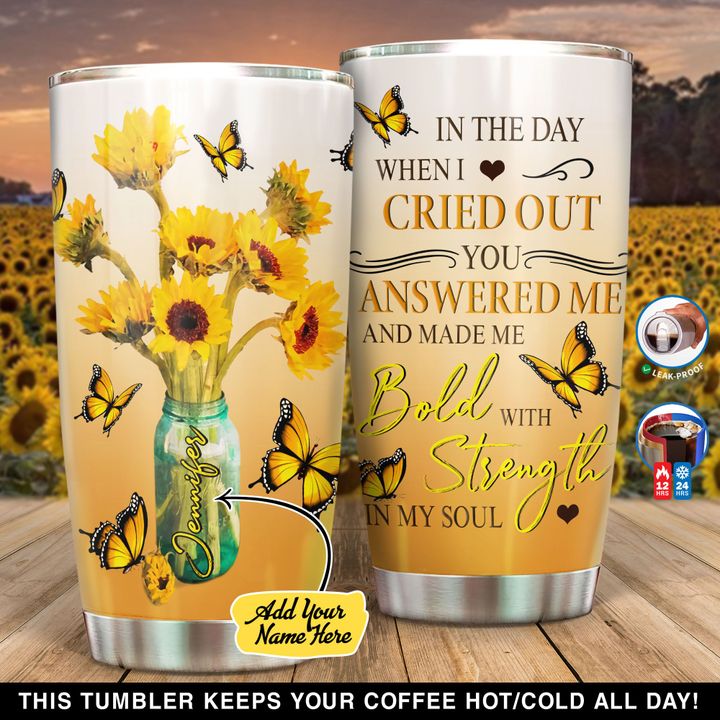 Personalized Yellow Butterfly Sunflower YC0502007YM Tumbler