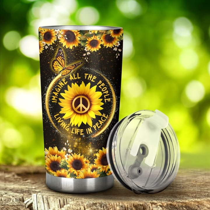 Personalized Imagine All The People Living Life In Peace YW2201170CL Tumbler