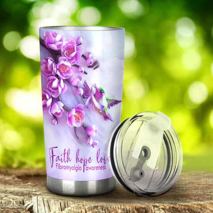 Personalized Faith Hope Love Floral Purple YW2201002CL Tumbler