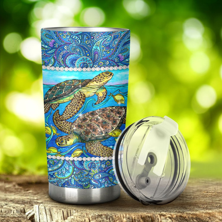 Personalized Blue Paisley Turtle YW2001553CL Tumbler