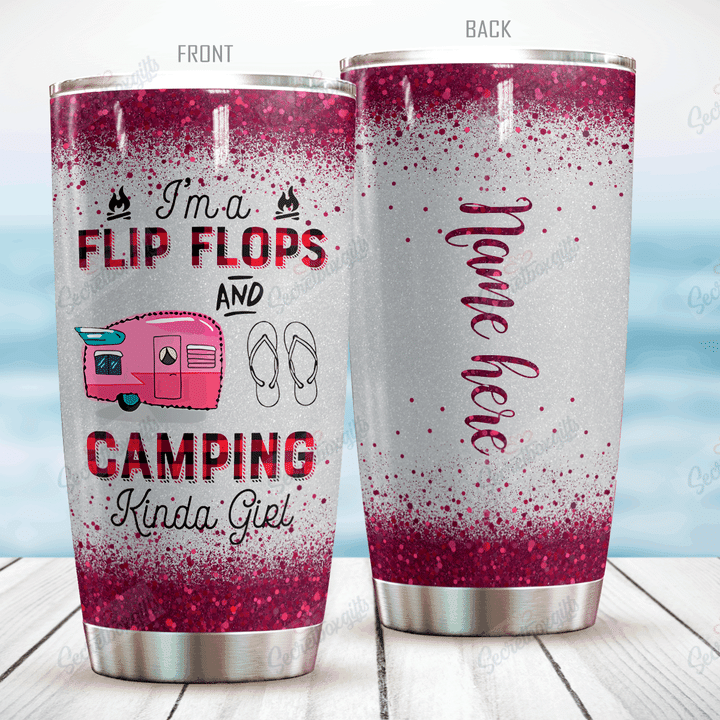 Personalized Flip Flops And Camping Kinda Girl KL0210246CL Tumbler