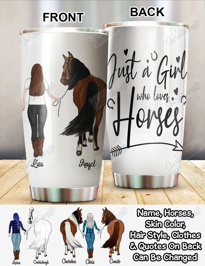Personalized A Girl With Horses VT1709001CL Tumbler