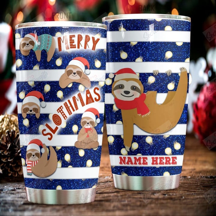 Personalized Sloth Merry Slothmas KL2509293CL Tumbler