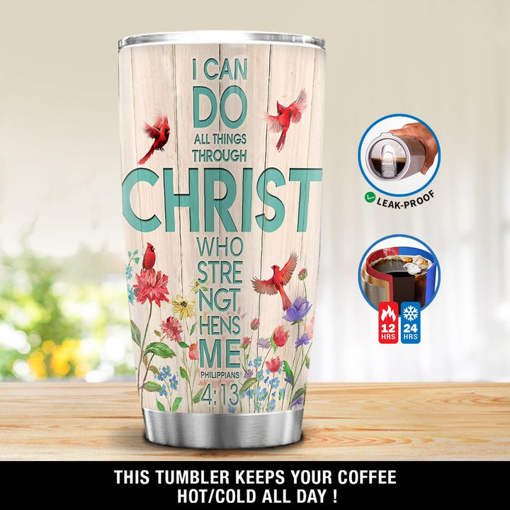 Personalized Cardinal I Can Do All Things Through Christ DD1911004TL Tumbler
