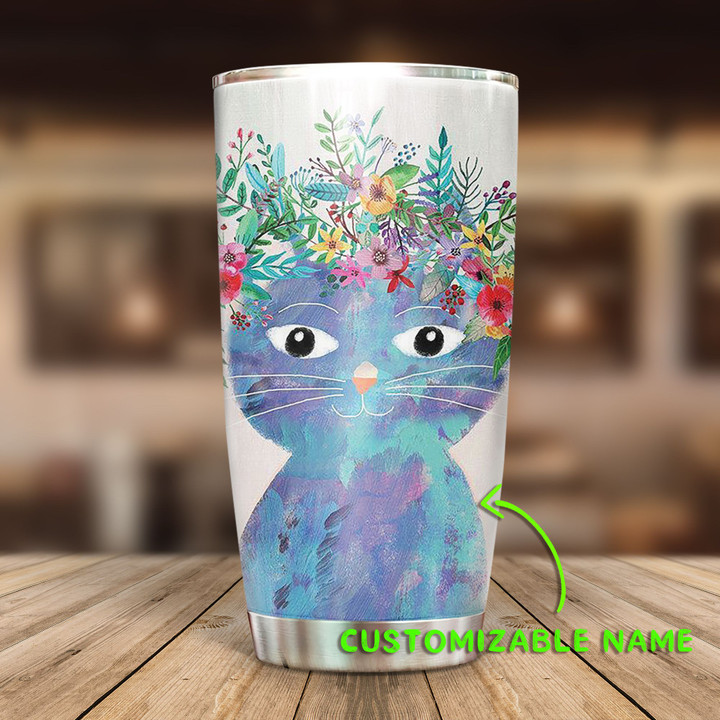 Personalized Flower Cat NI2112093DD Tumbler