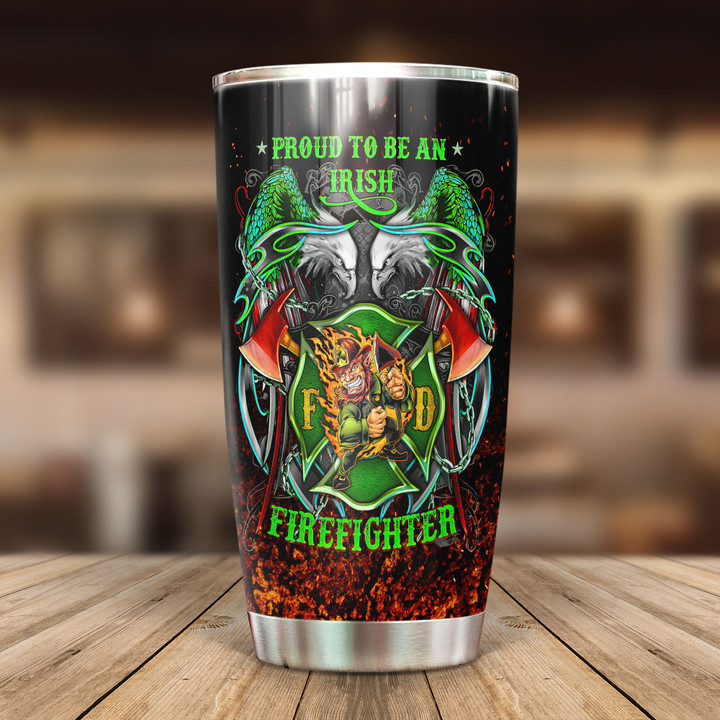Personalized Proud To Be A Irish Firefighter DD2612007LL Tumbler