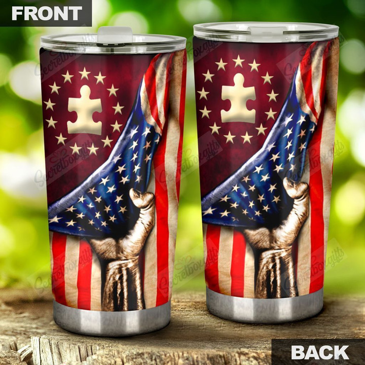 Personalized Autism American Flag NC0911695CL Tumbler