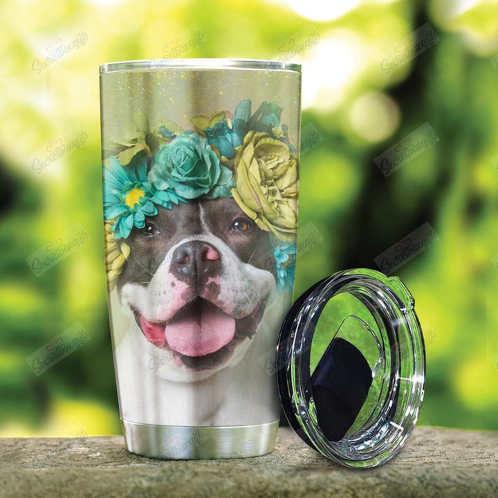 Personalized Pitbull Flower TH1510105CL Tumbler