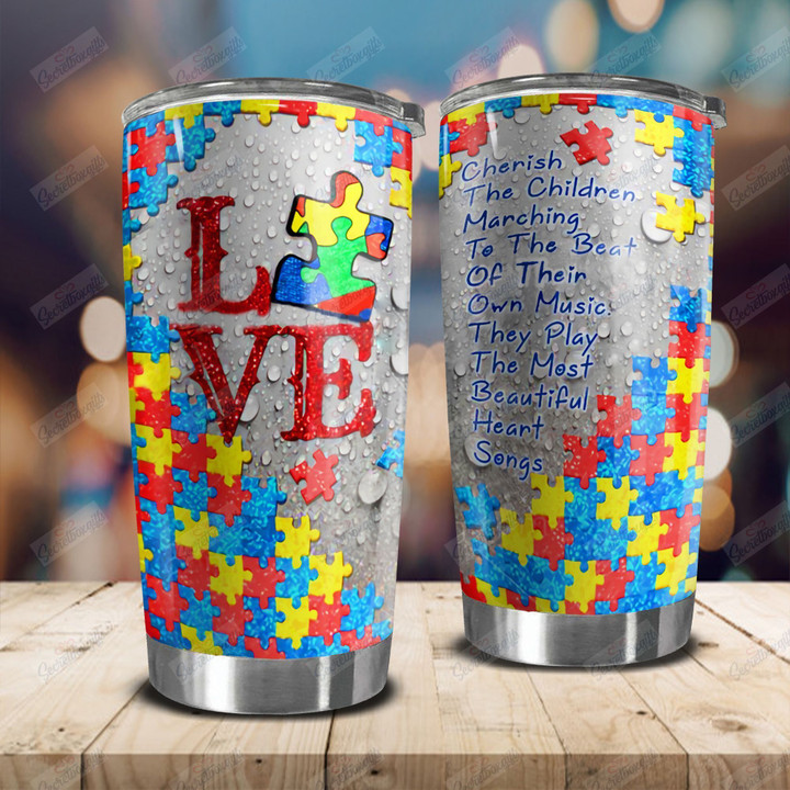 Personalized Autism Heart LD1510015CL Tumbler