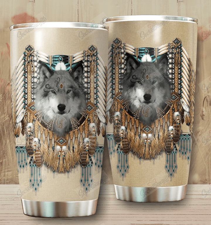 Personalized Native American Wolf NC1610215CL Tumbler